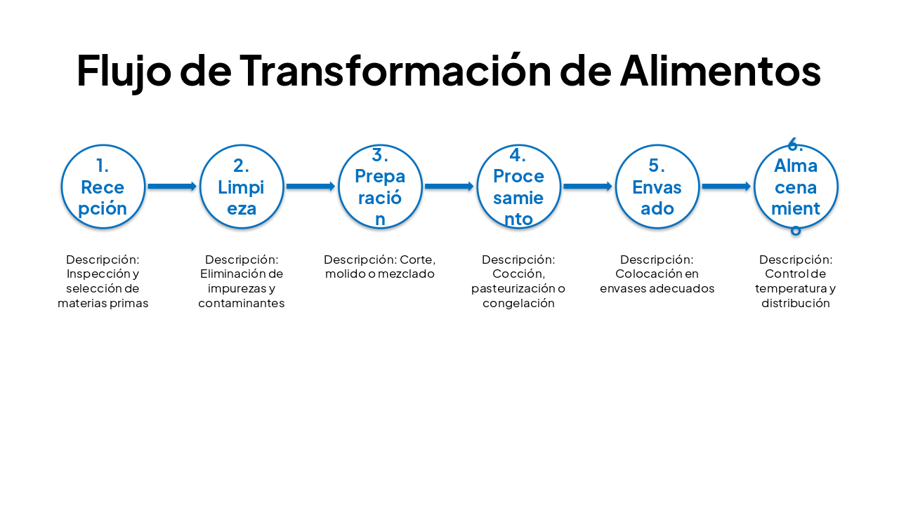 Slide 6 - Flujo de Transformación de Alimentos