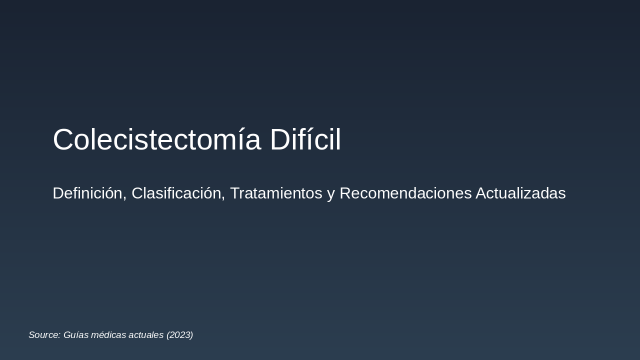 Colecistectomía Difícil: Guía Actualizada