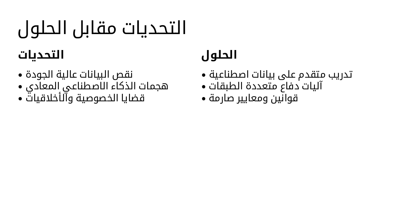 Slide 12 - التحديات مقابل الحلول