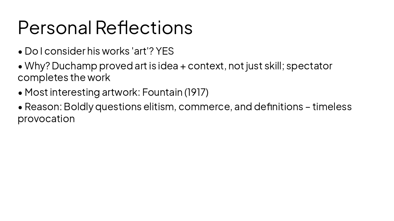 Slide 15 - Personal Reflections