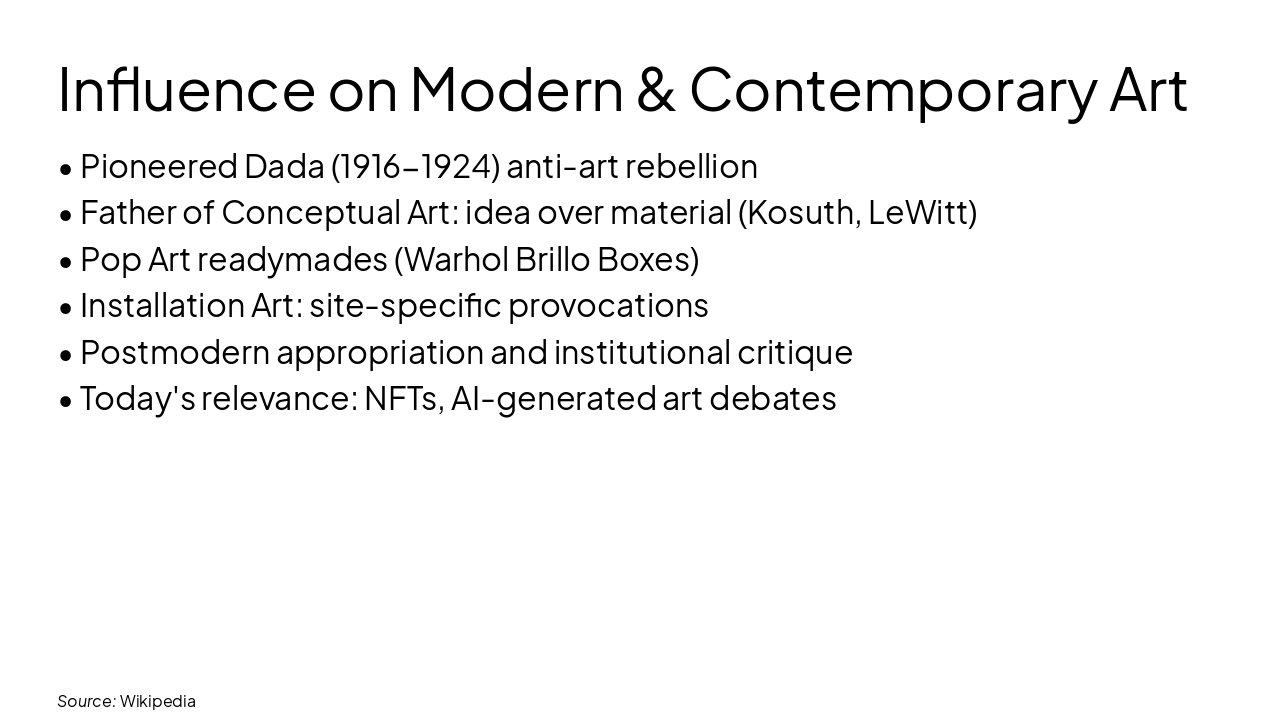 Slide 14 - Influence on Modern & Contemporary Art