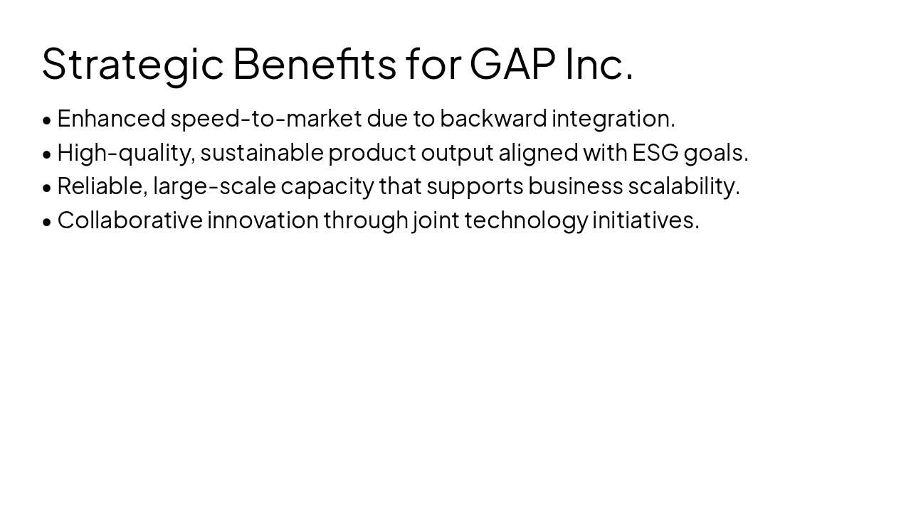 Slide 11 - Strategic Benefits for GAP Inc.