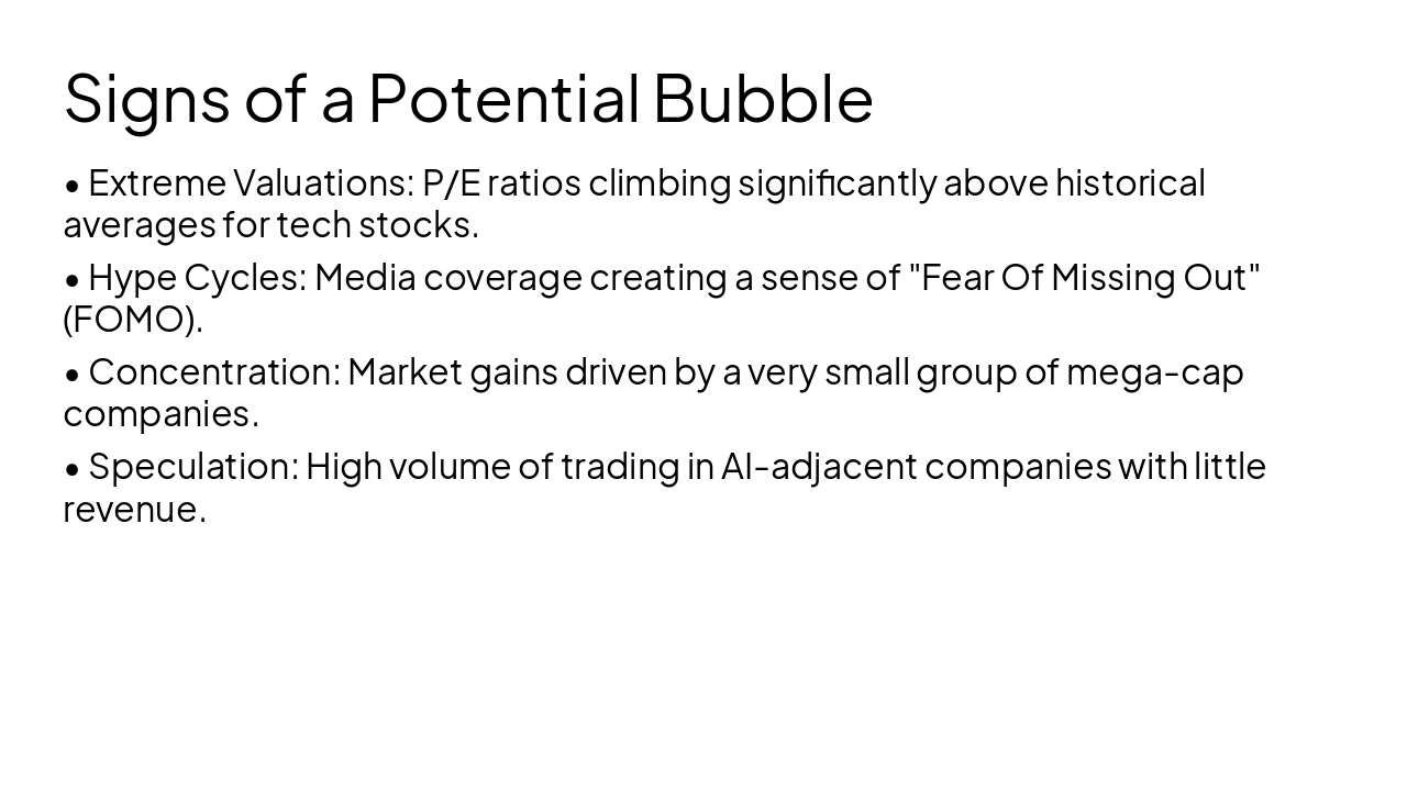 Slide 7 - Signs of a Potential Bubble
