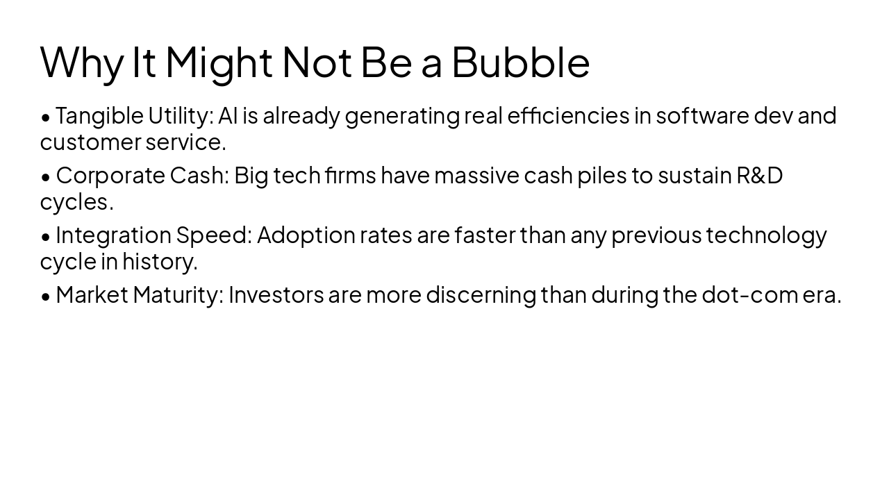 Slide 11 - Why It Might Not Be a Bubble