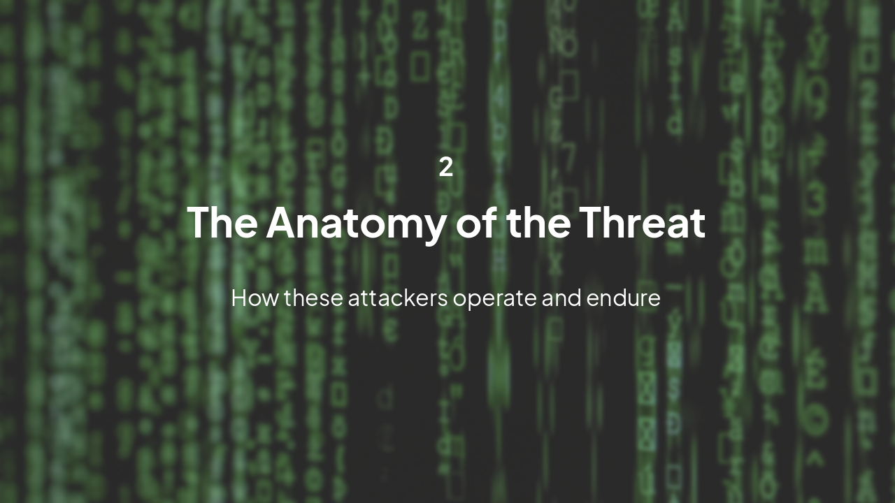 Slide 5 - The Anatomy of the Threat
