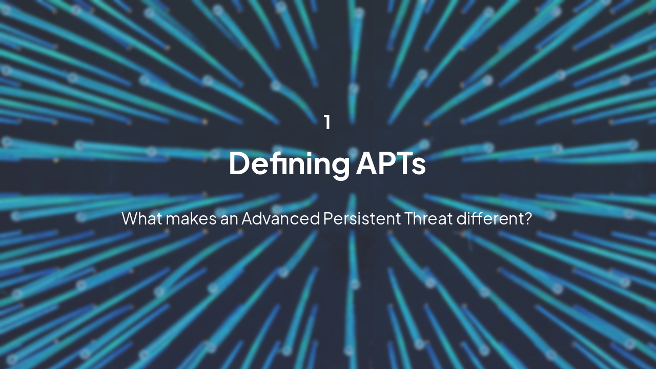 Slide 3 - Defining APTs