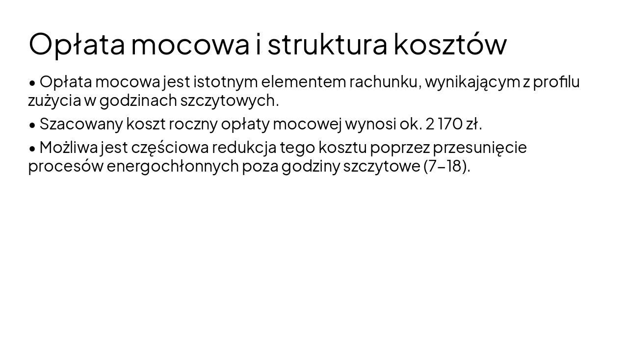 Slide 7 - Opłata mocowa i struktura kosztów