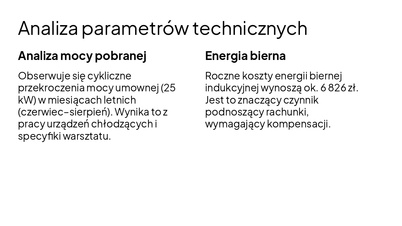 Slide 6 - Analiza parametrów technicznych