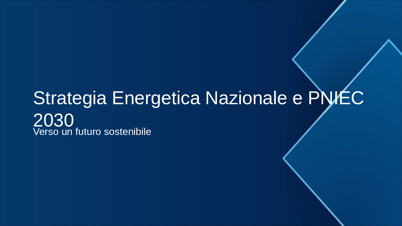 SEN e PNIEC 2030: Transizione Verde Italia