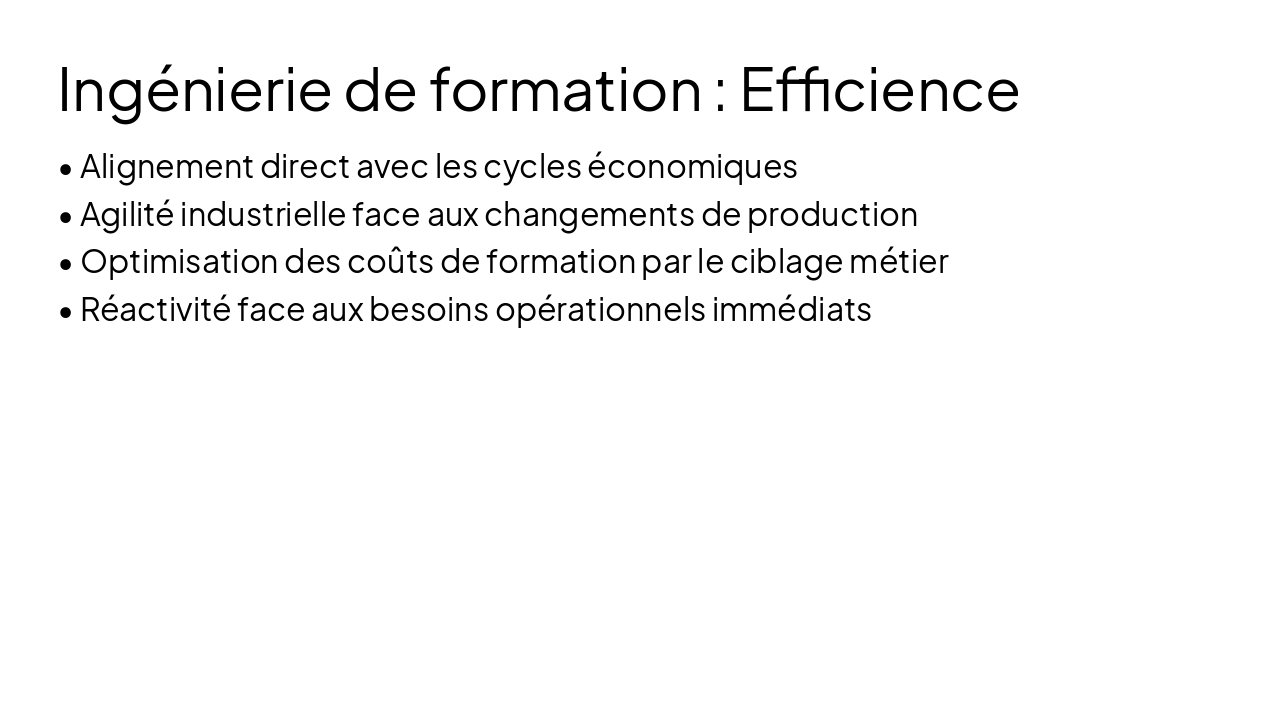 Slide 5 - Ingénierie de formation : Efficience