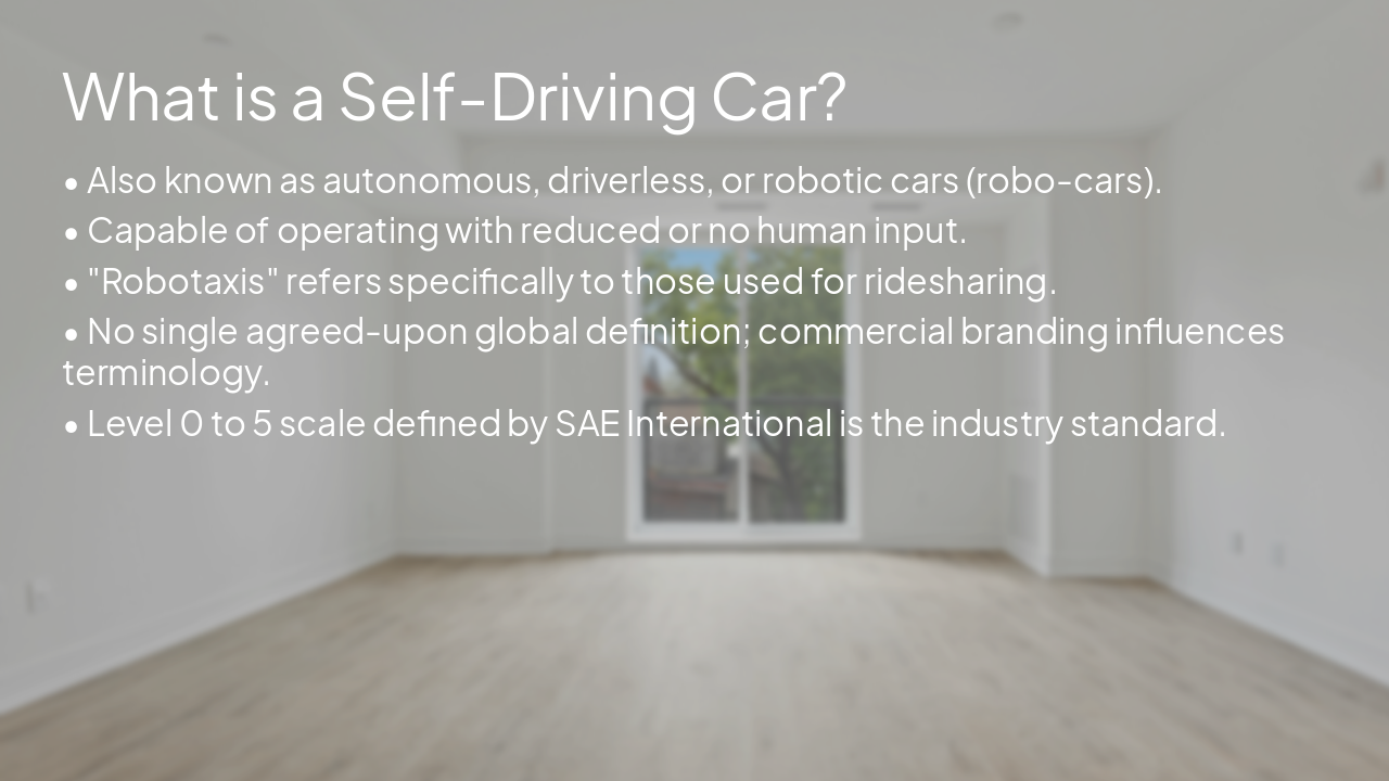 Slide 2 - What is a Self-Driving Car?
