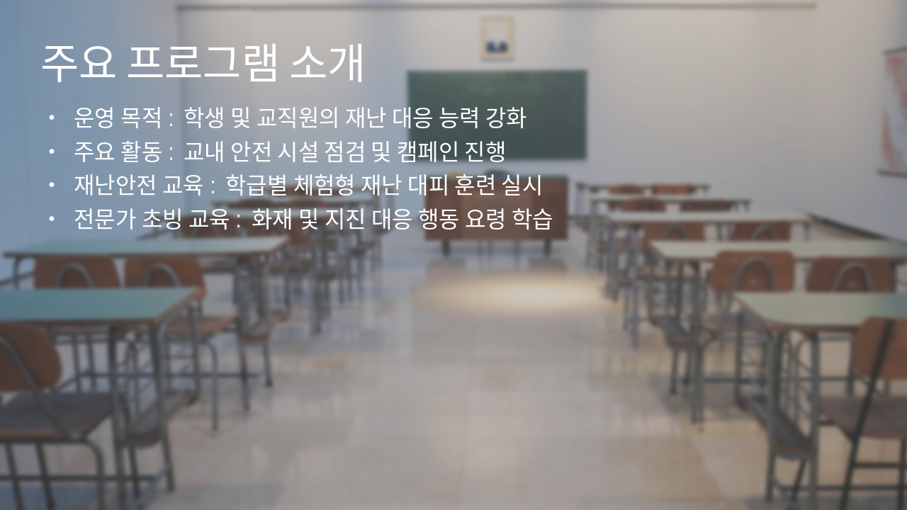 Slide 4 - 주요 프로그램 소개