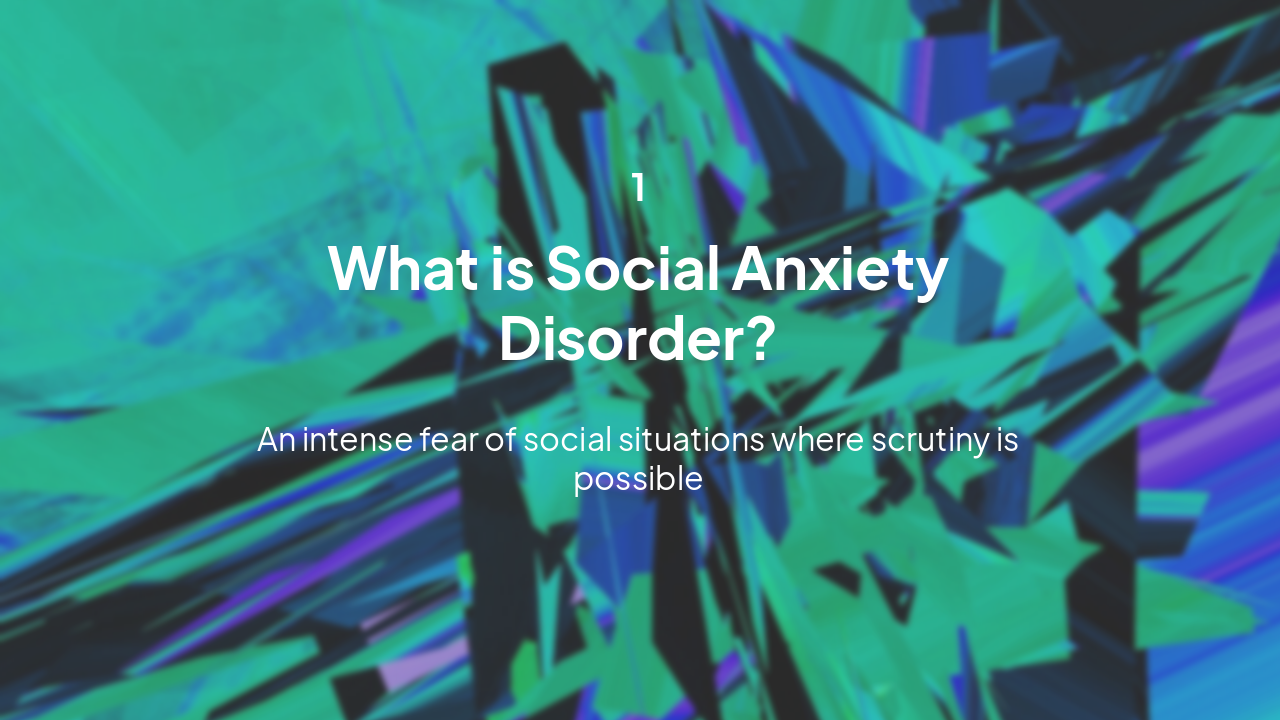 Slide 3 - Defining Social Anxiety