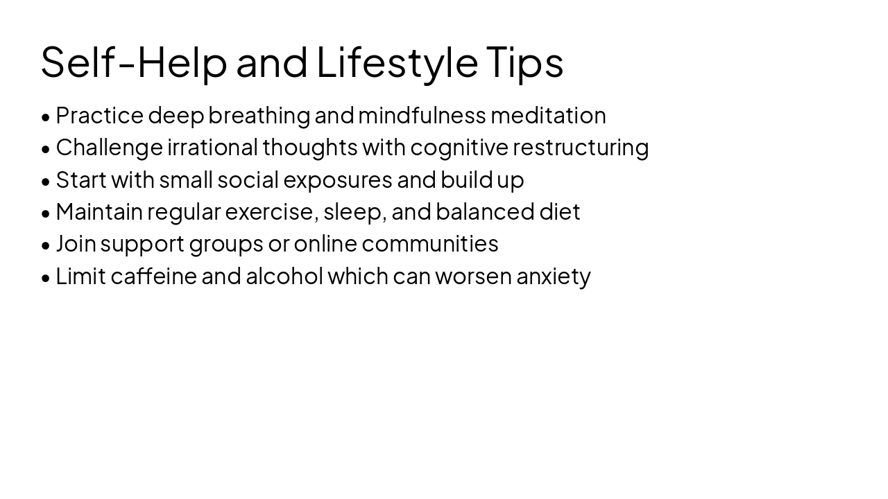 Slide 12 - Self-Help and Lifestyle Tips