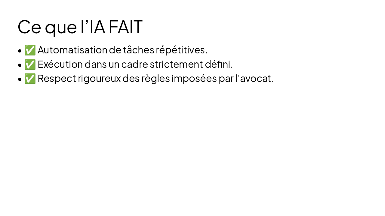 Slide 9 - Ce que l’IA FAIT