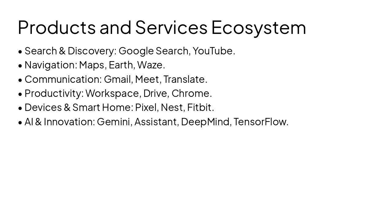 Slide 5 - Products and Services Ecosystem
