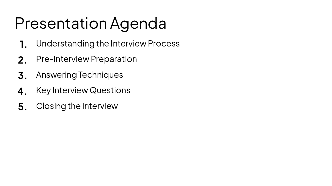Slide 5 - Presentation Agenda