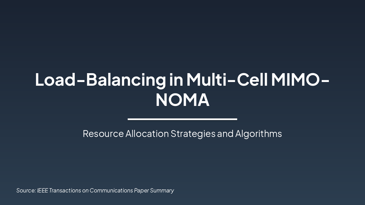 Slide 1 - Load-Balancing in Multi-Cell MIMO-NOMA