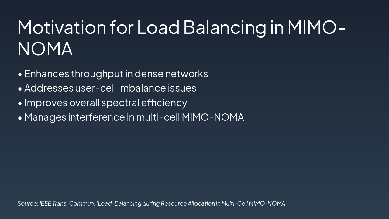 Slide 9 - Motivation for Load Balancing in MIMO-NOMA