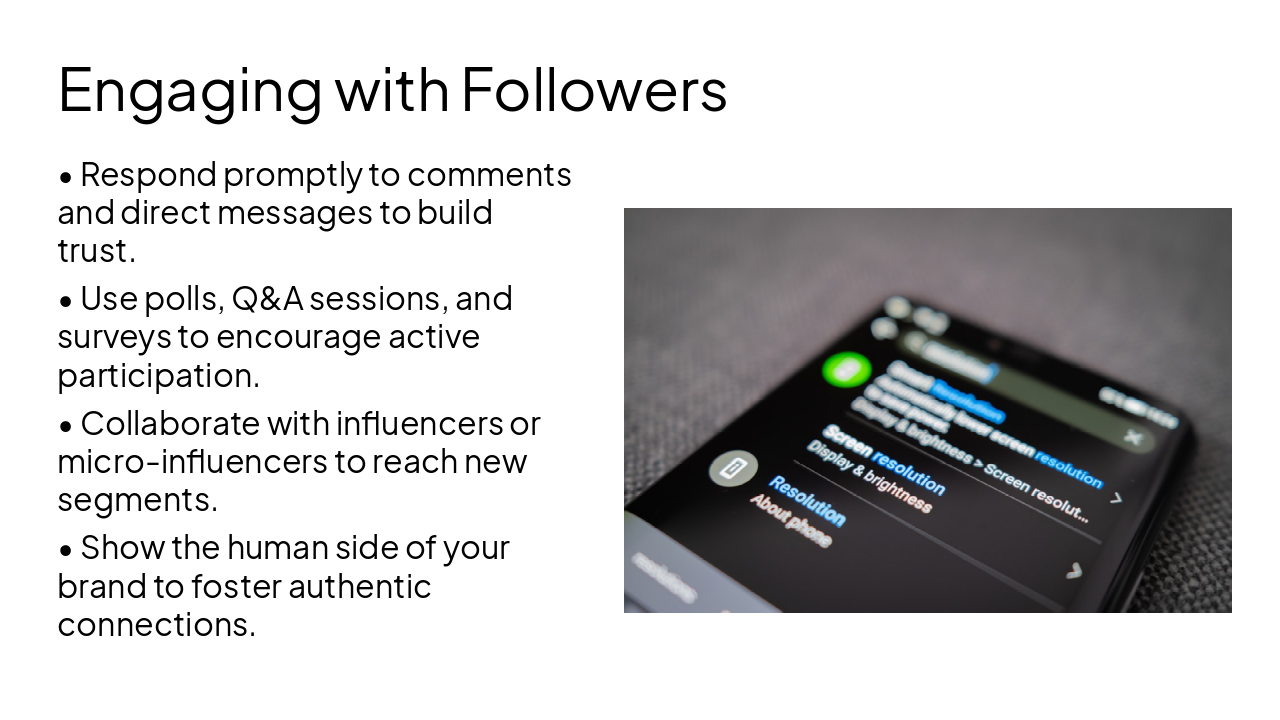 Slide 5 - Engaging with Followers