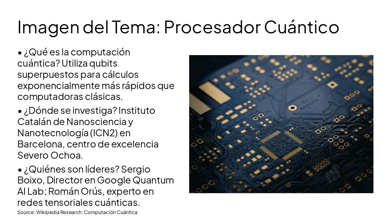 Slide 2 - Imagen del Tema: Procesador Cuántico