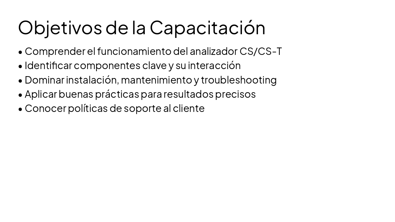 Slide 4 - Objetivos de la Capacitación