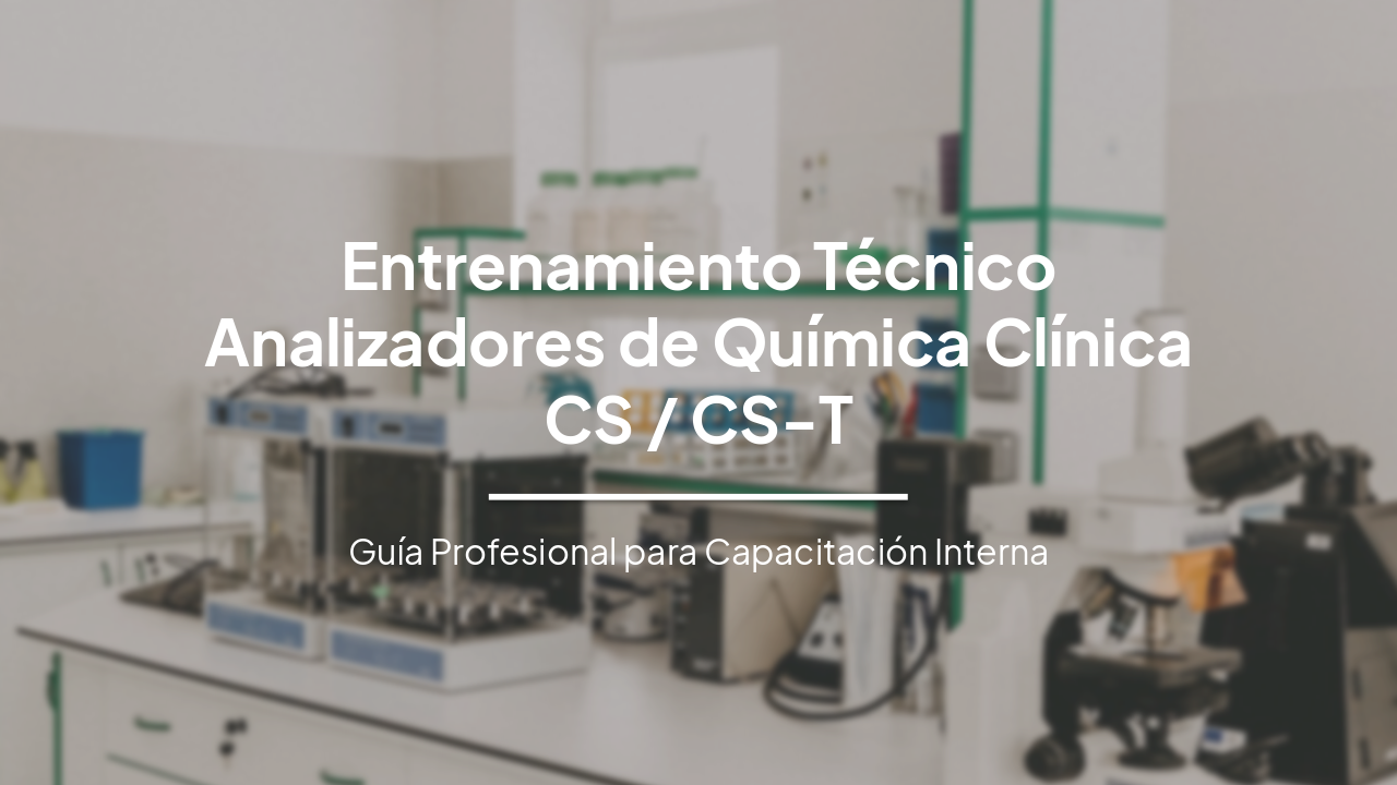 Entrenamiento Técnico para Analizadores de Química Clínica CS / CS-T