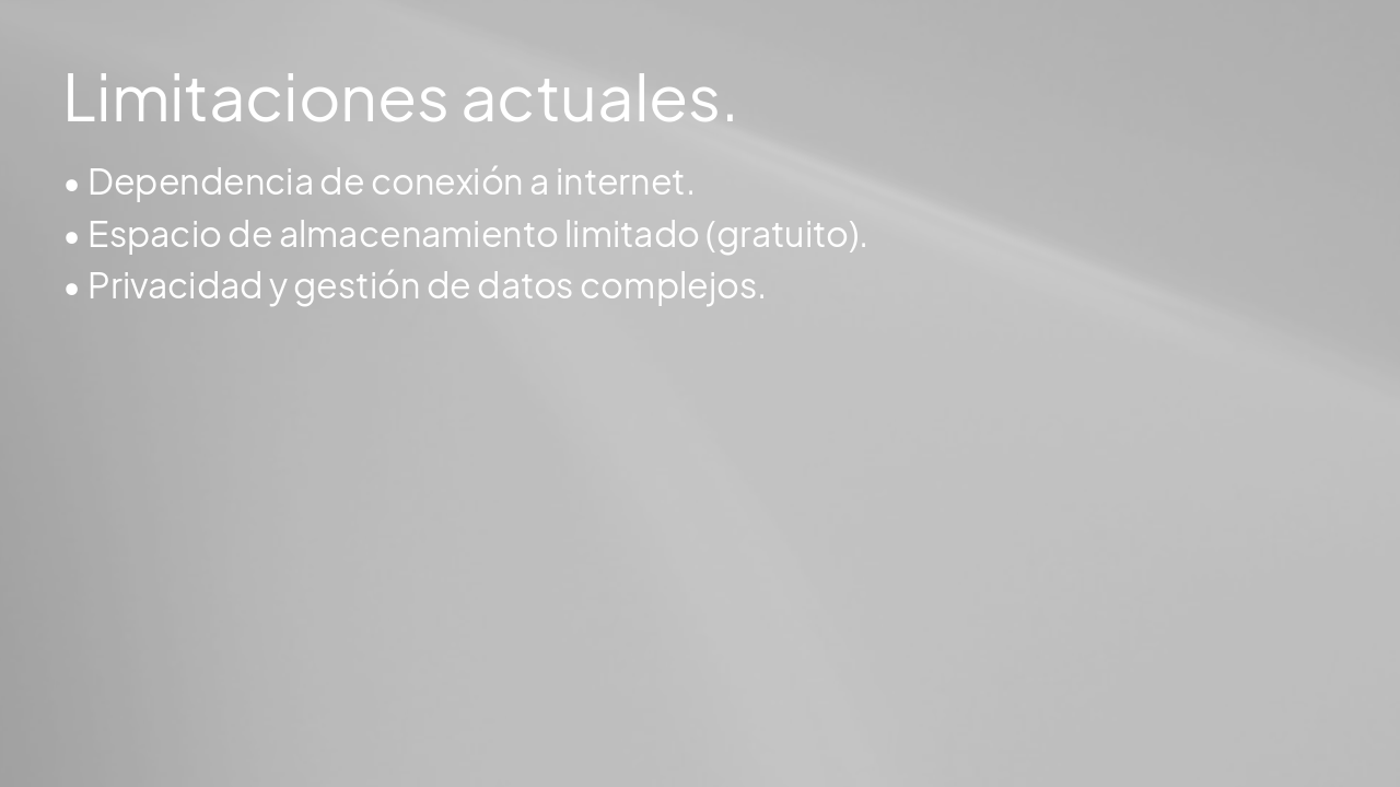 Slide 6 - Limitaciones actuales.