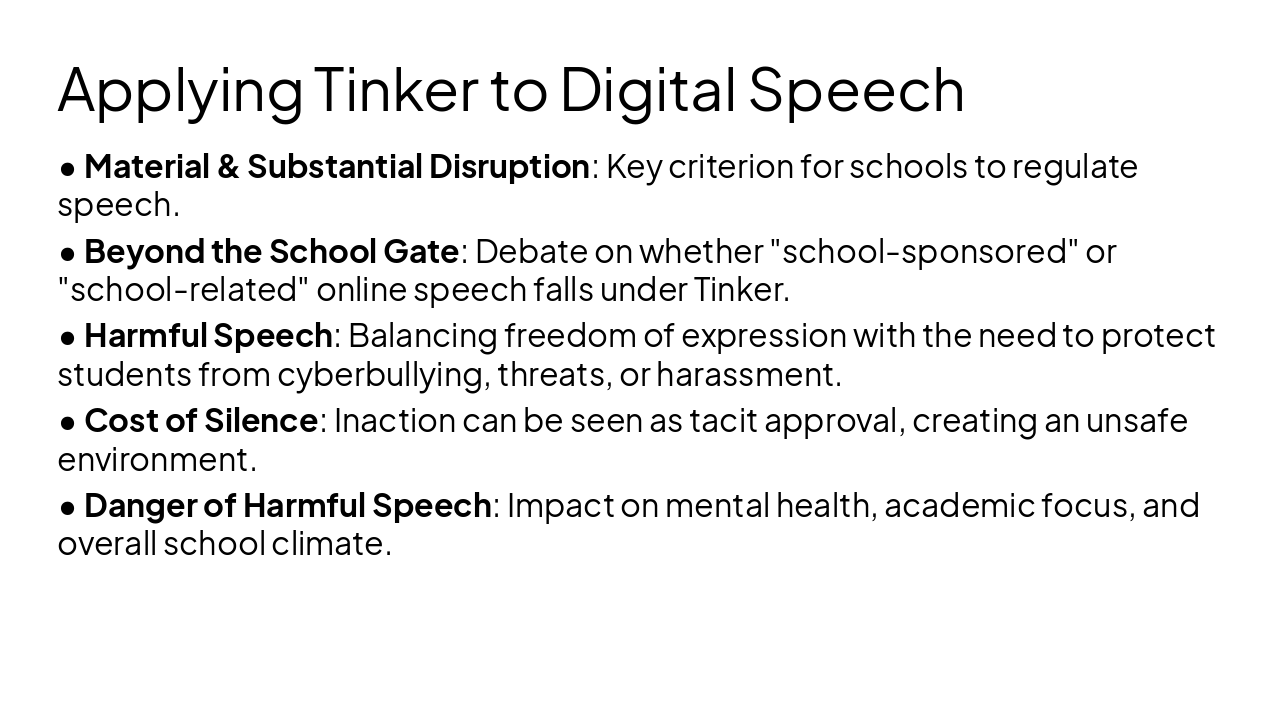 Slide 11 - Applying Tinker to Digital Speech