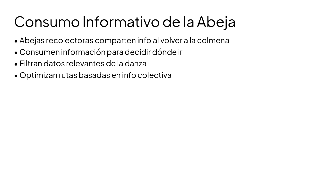 Slide 11 - Consumo Informativo de la Abeja