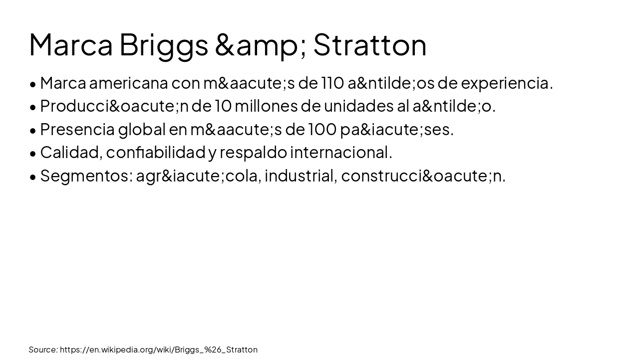 Slide 3 - Marca Briggs & Stratton