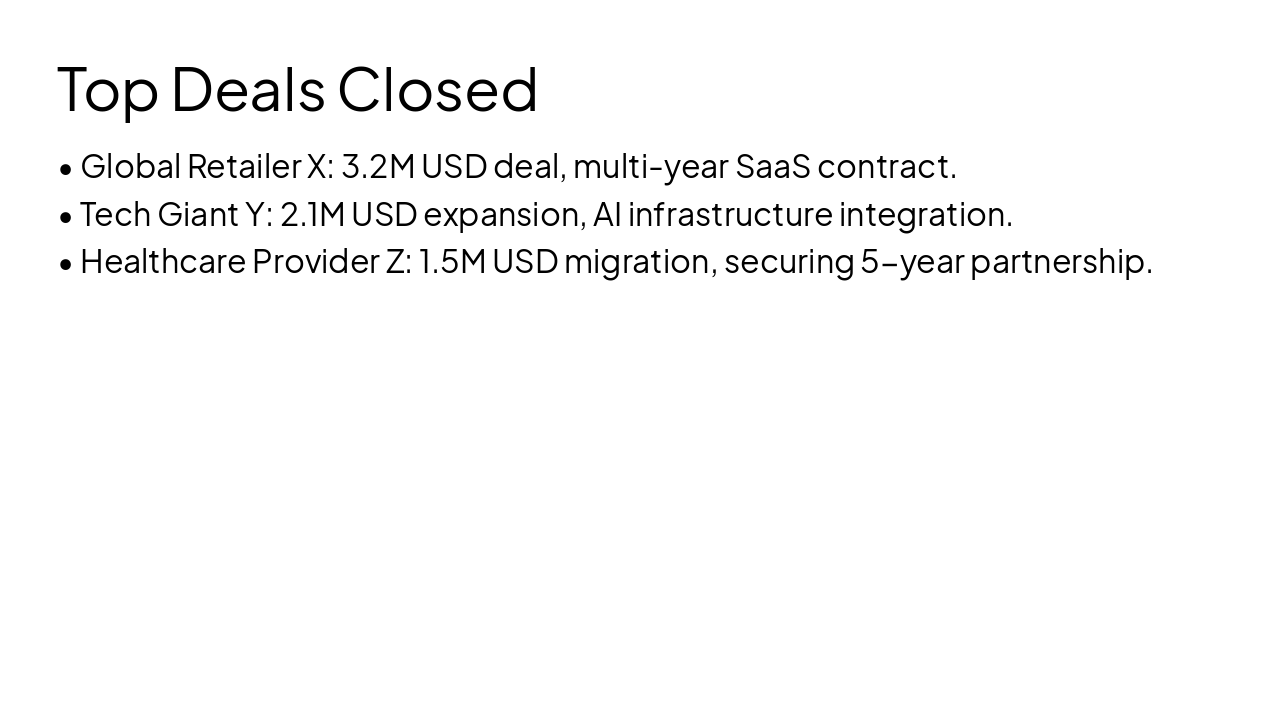 Slide 4 - Top Deals Closed