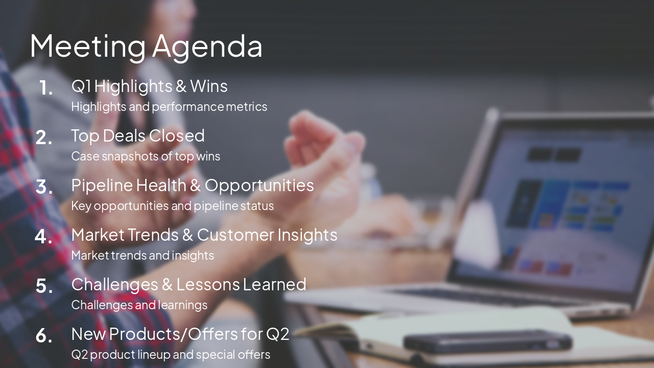 Slide 2 - Meeting Agenda