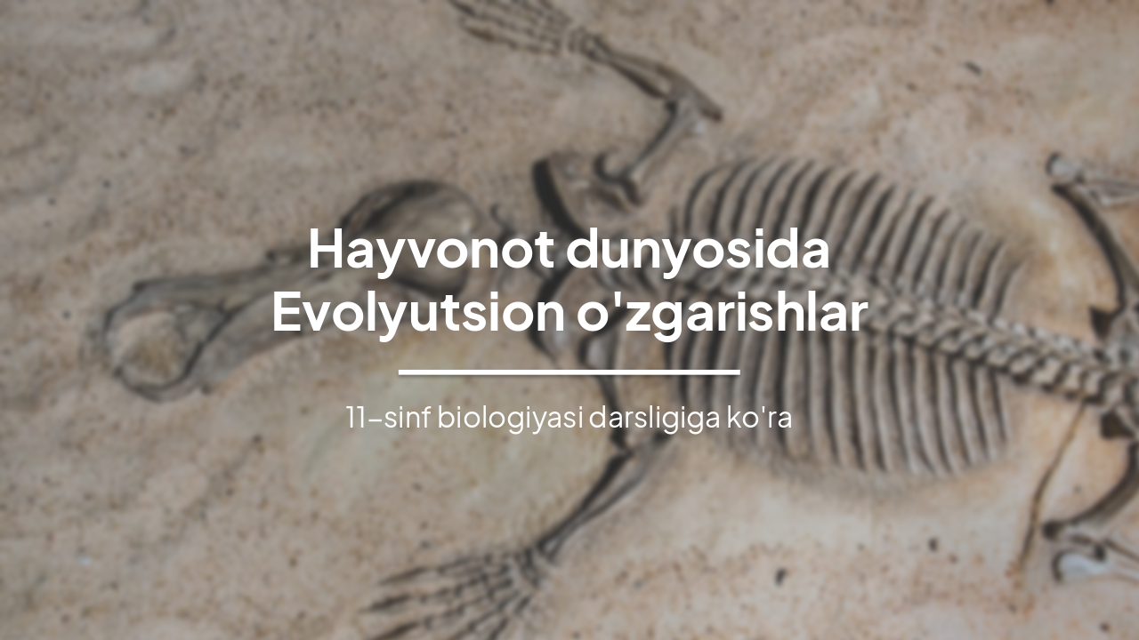 Slide 1 - Hayvonot dunyosida
Evolyutsion o'zgarishlar