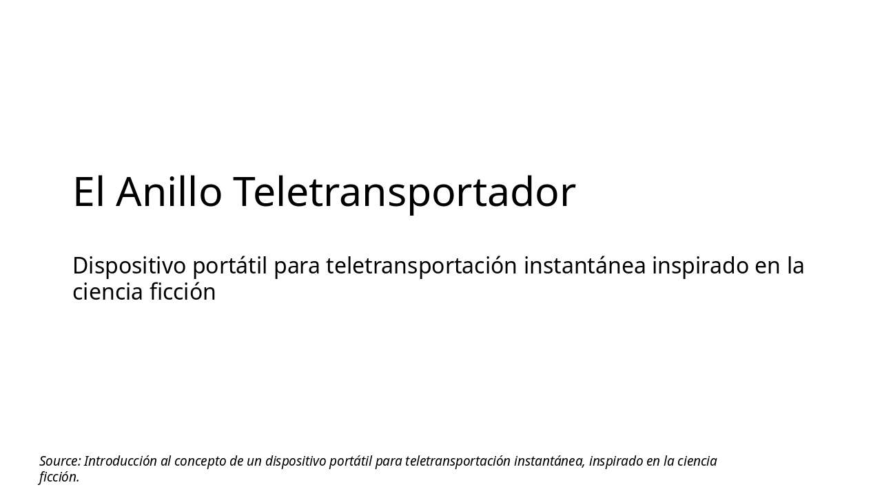 Slide 1 - El Anillo Teletransportador