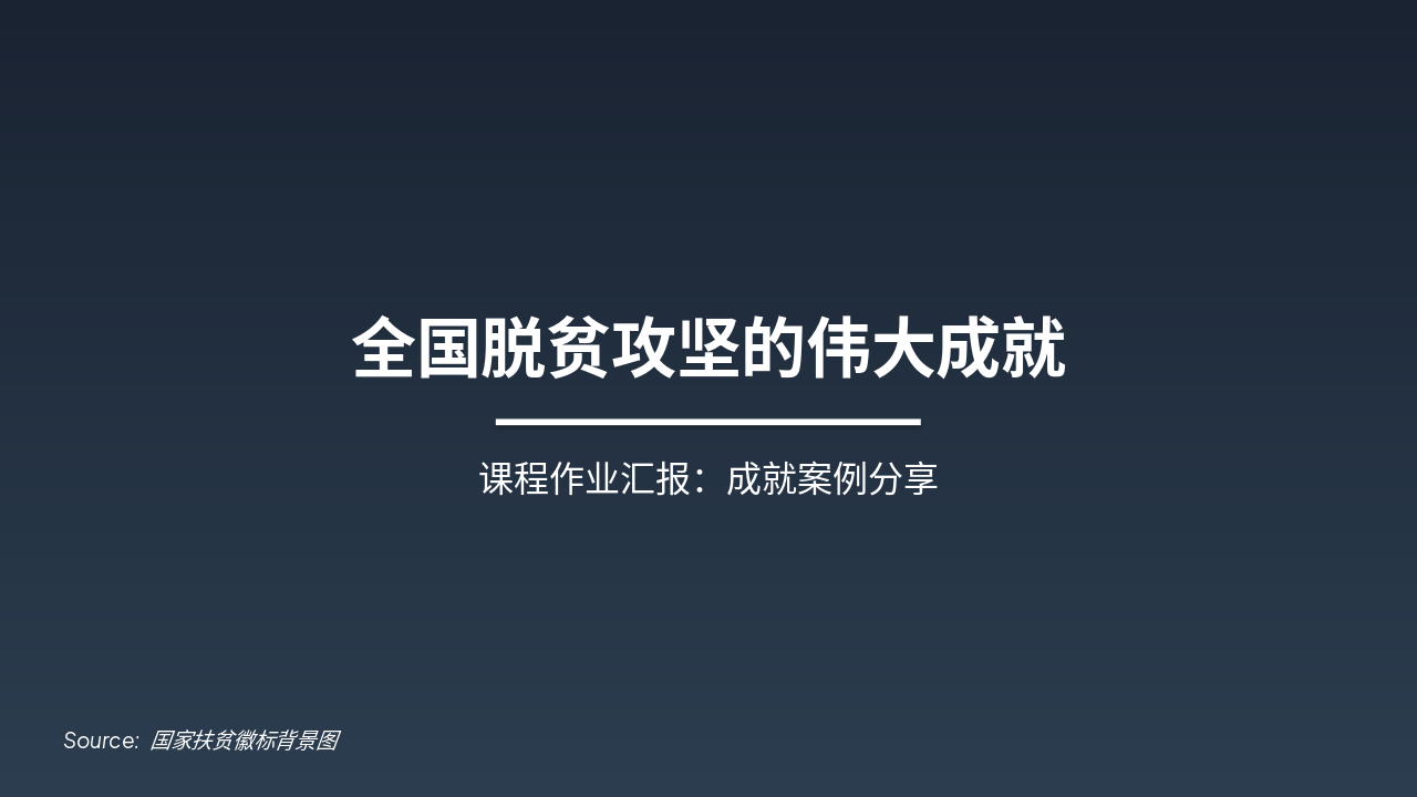 Slide 1 - 全国脱贫攻坚的伟大成就