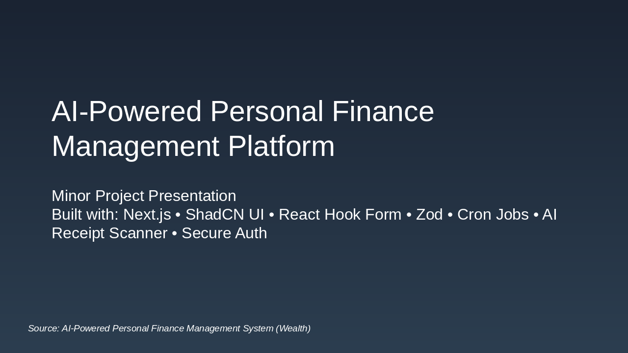 Slide 1 - AI-Powered Personal Finance Management Platform