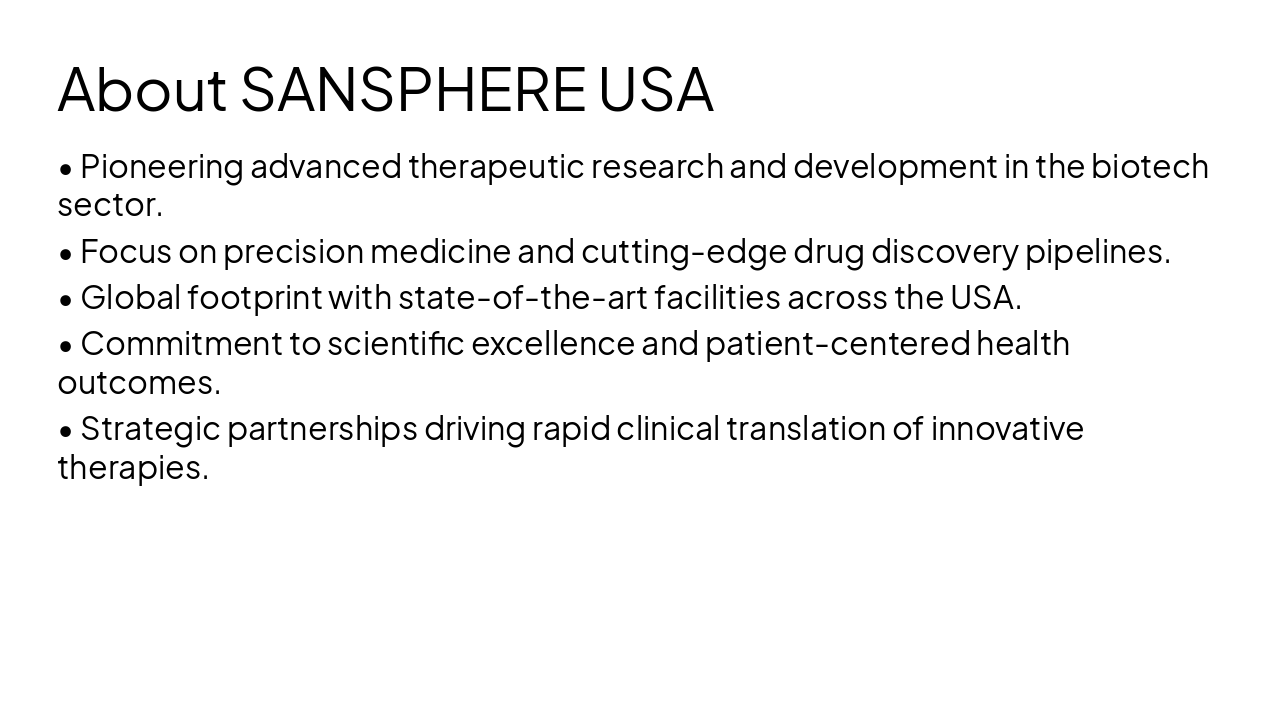 Slide 2 - About SANSPHERE USA