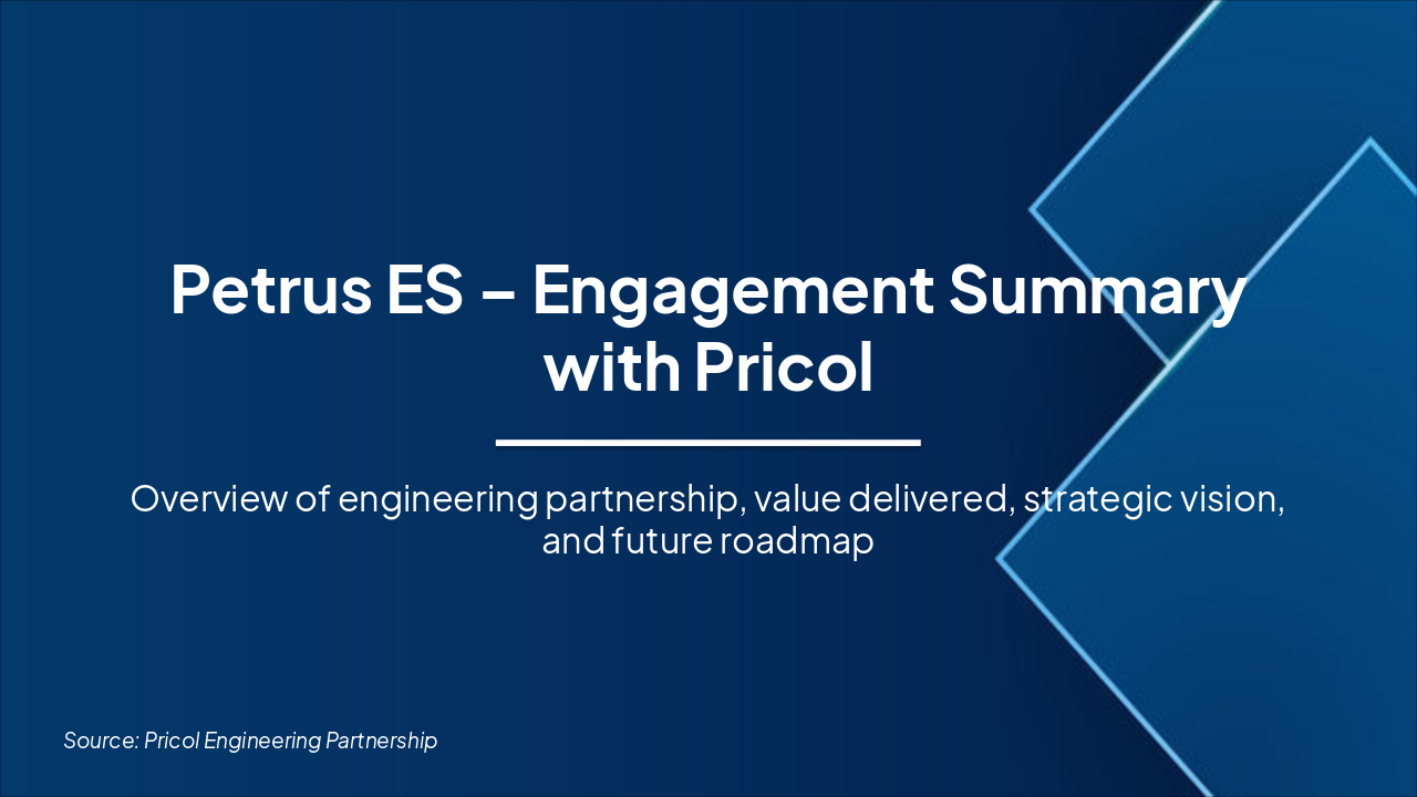 Petrus ES-Pricol Partnership Summary (32 chars)