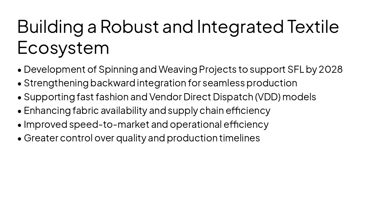 Slide 6 - Building a Robust and Integrated Textile Ecosystem