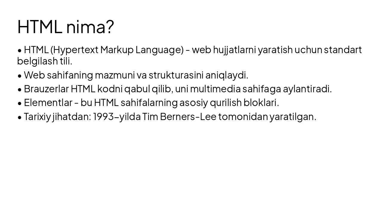 Slide 4 - HTML nima?