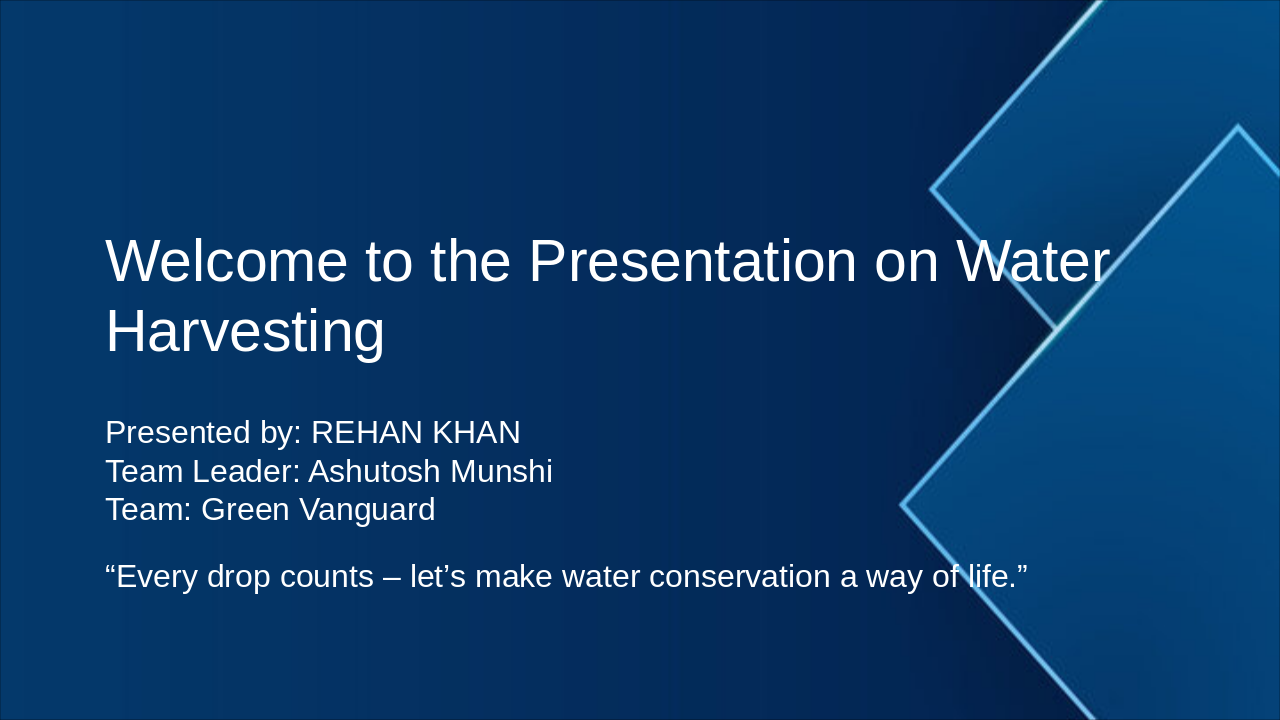 Every Drop Counts: Water Harvesting