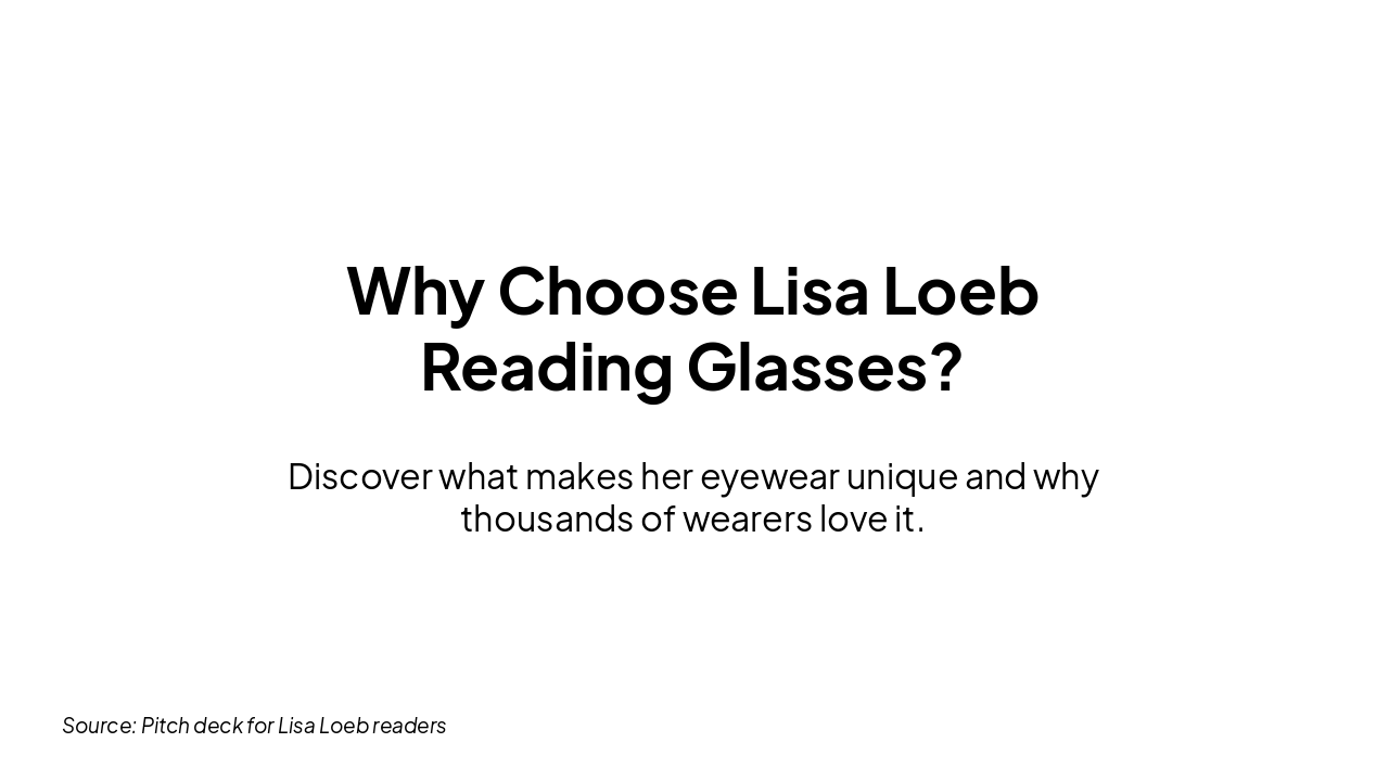 Slide 3 - Why Choose Lisa Loeb?