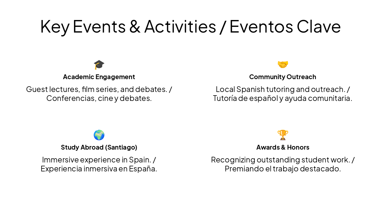 Slide 5 - Key Events & Activities / Eventos Clave
