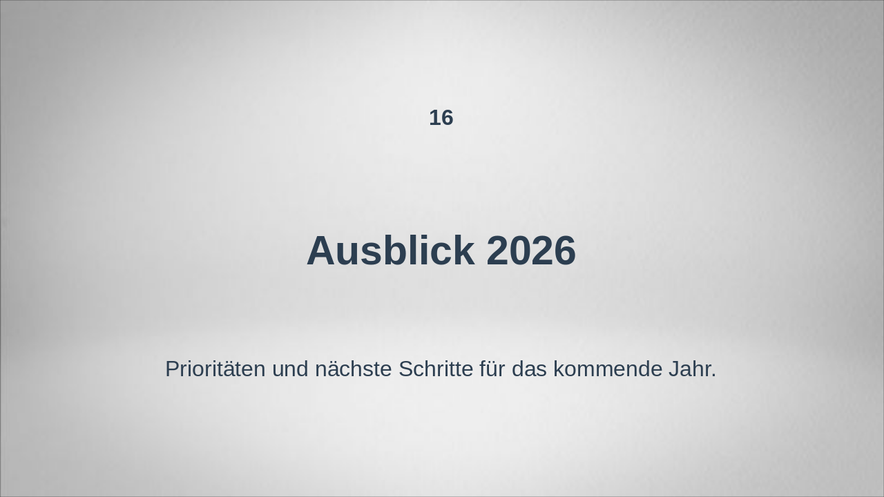 Slide 16 - Ausblick 2026