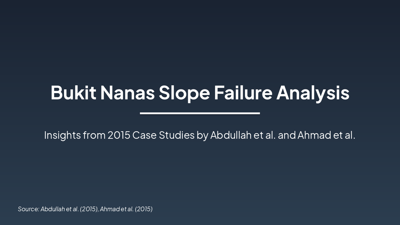 Bukit Nanas Slope Failure: Analysis & Remediation