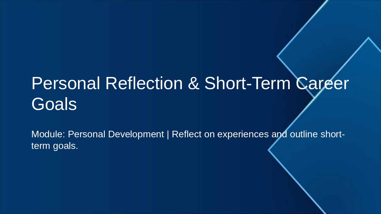 Reflection & Career Goals: Muhammad Khan's Journey