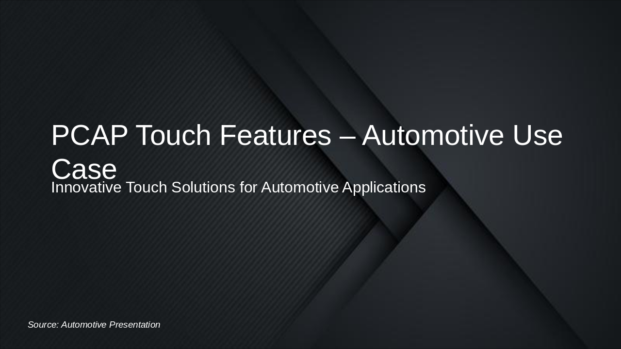 PCAP Touch Innovations for Automotive