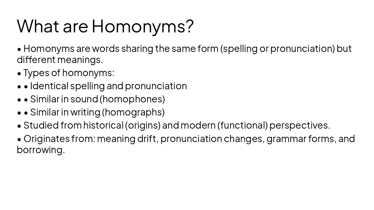 Slide 5 - What are Homonyms?