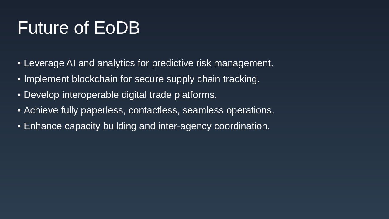 Slide 14 - Future of EoDB